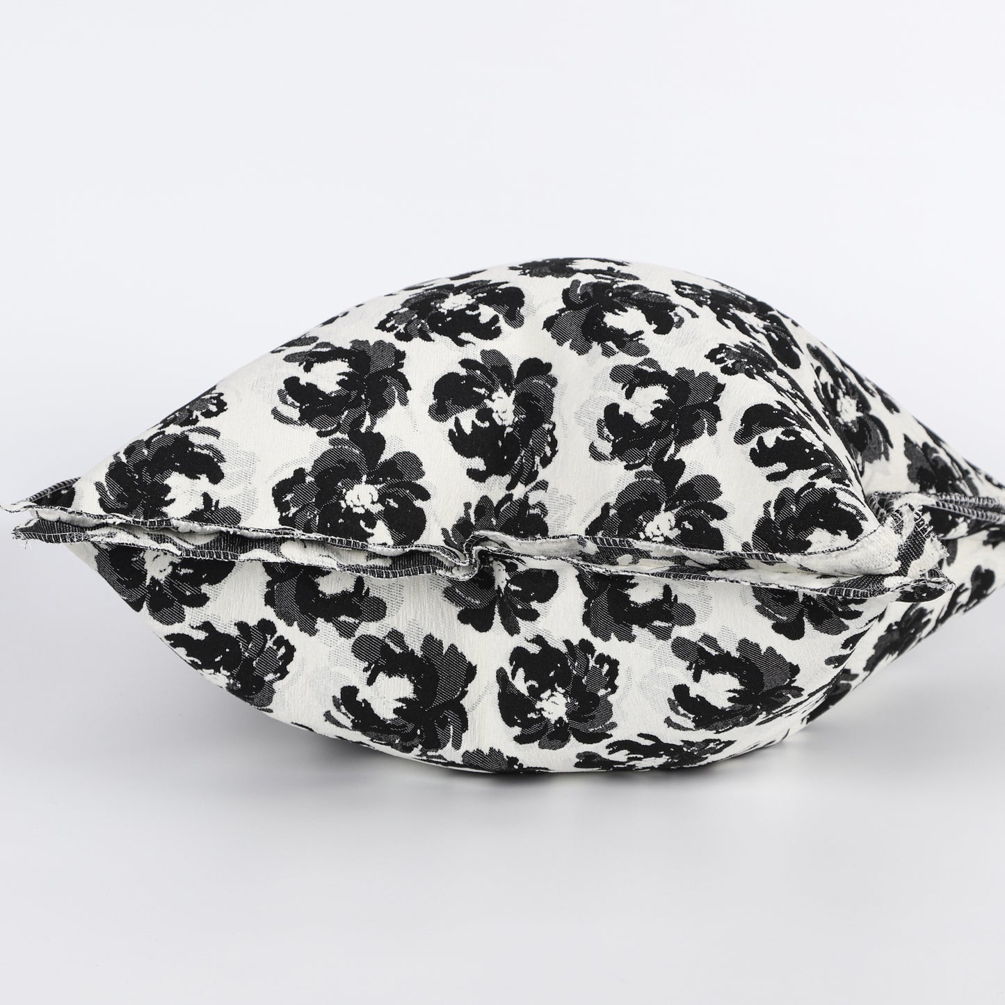 Monochrome Floral Decorative Pillow Cover
