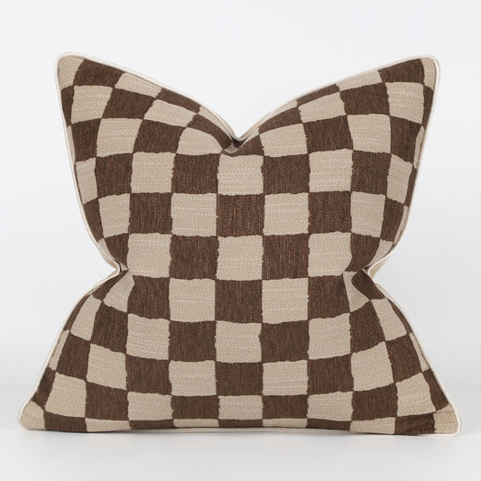Retro Checker Pattern Throw Pillow