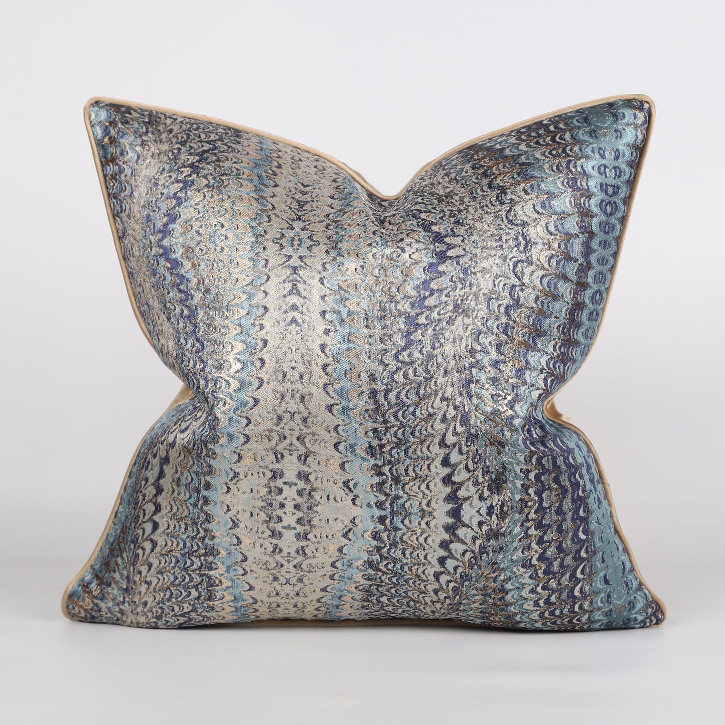 Designer Style Blue Throw Pillow