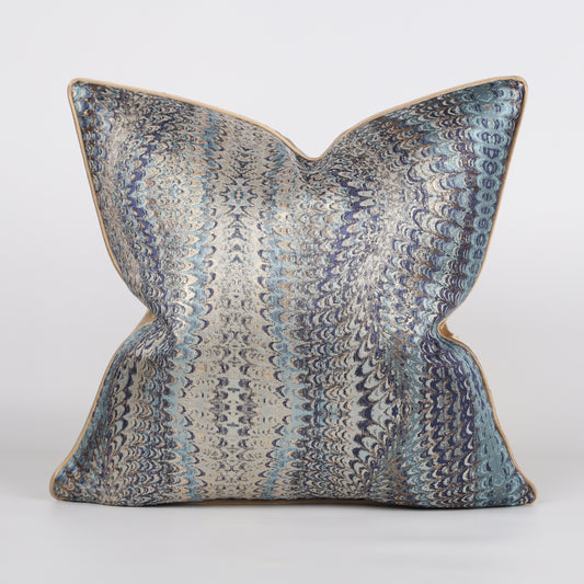 Designer Style Blue Throw Pillow