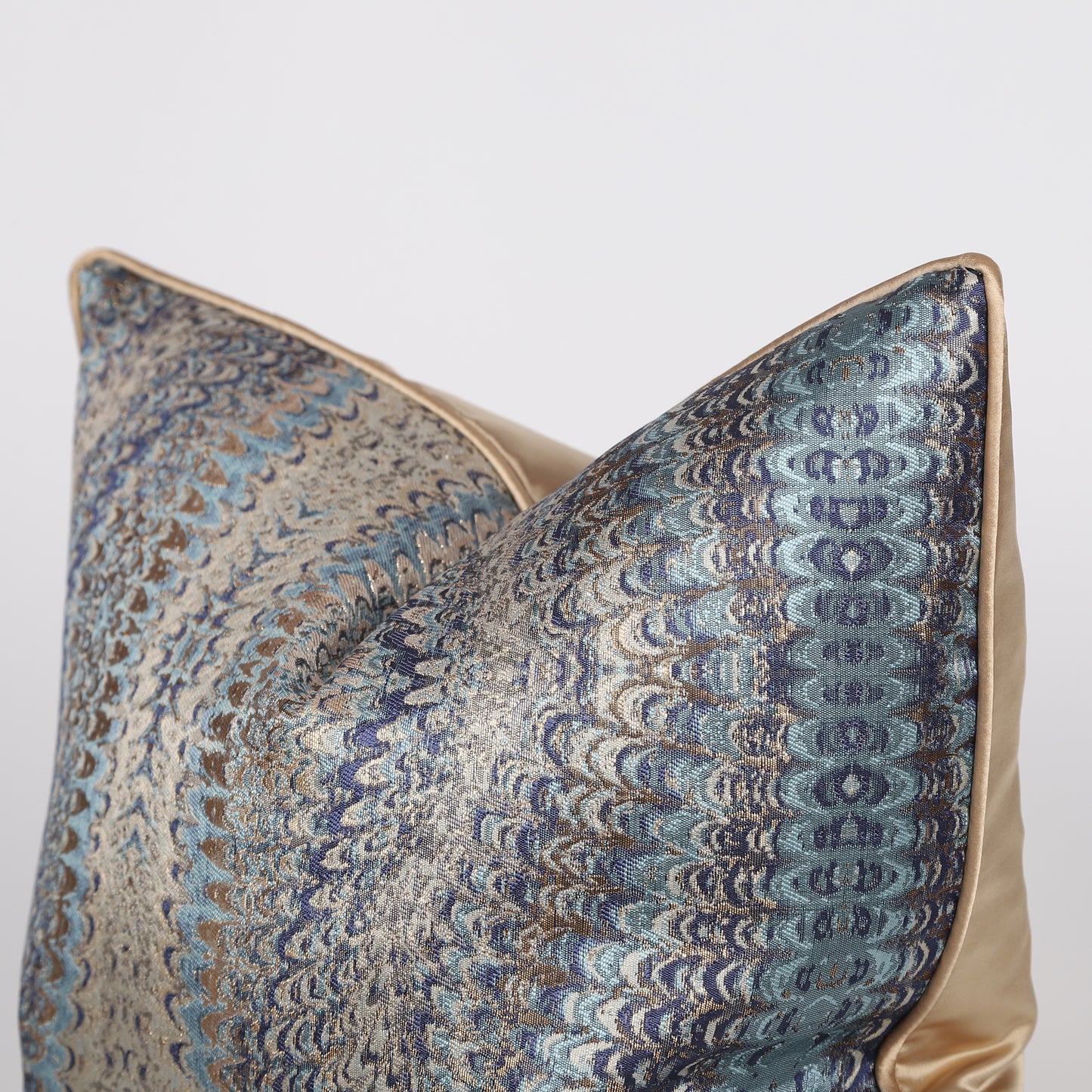 Designer Style Blue Throw Pillow