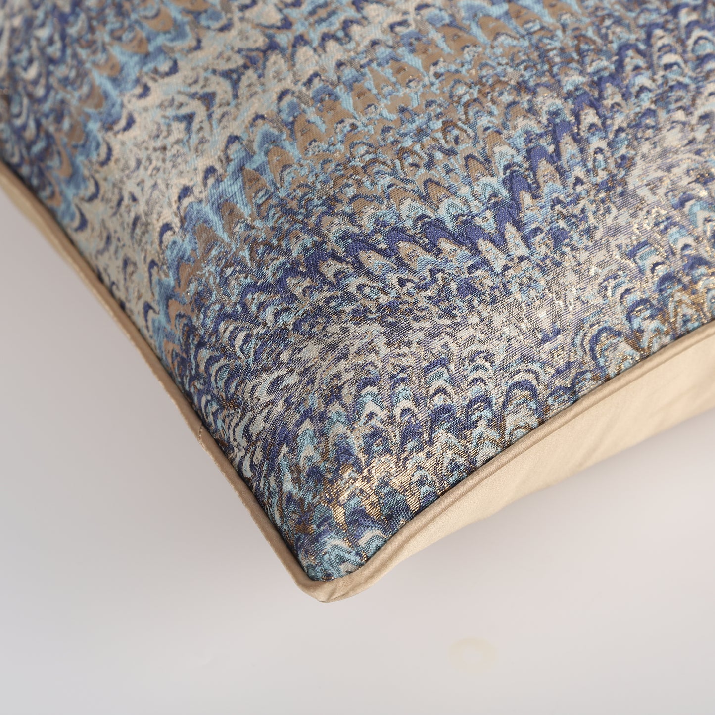 Designer Style Blue Throw Pillow